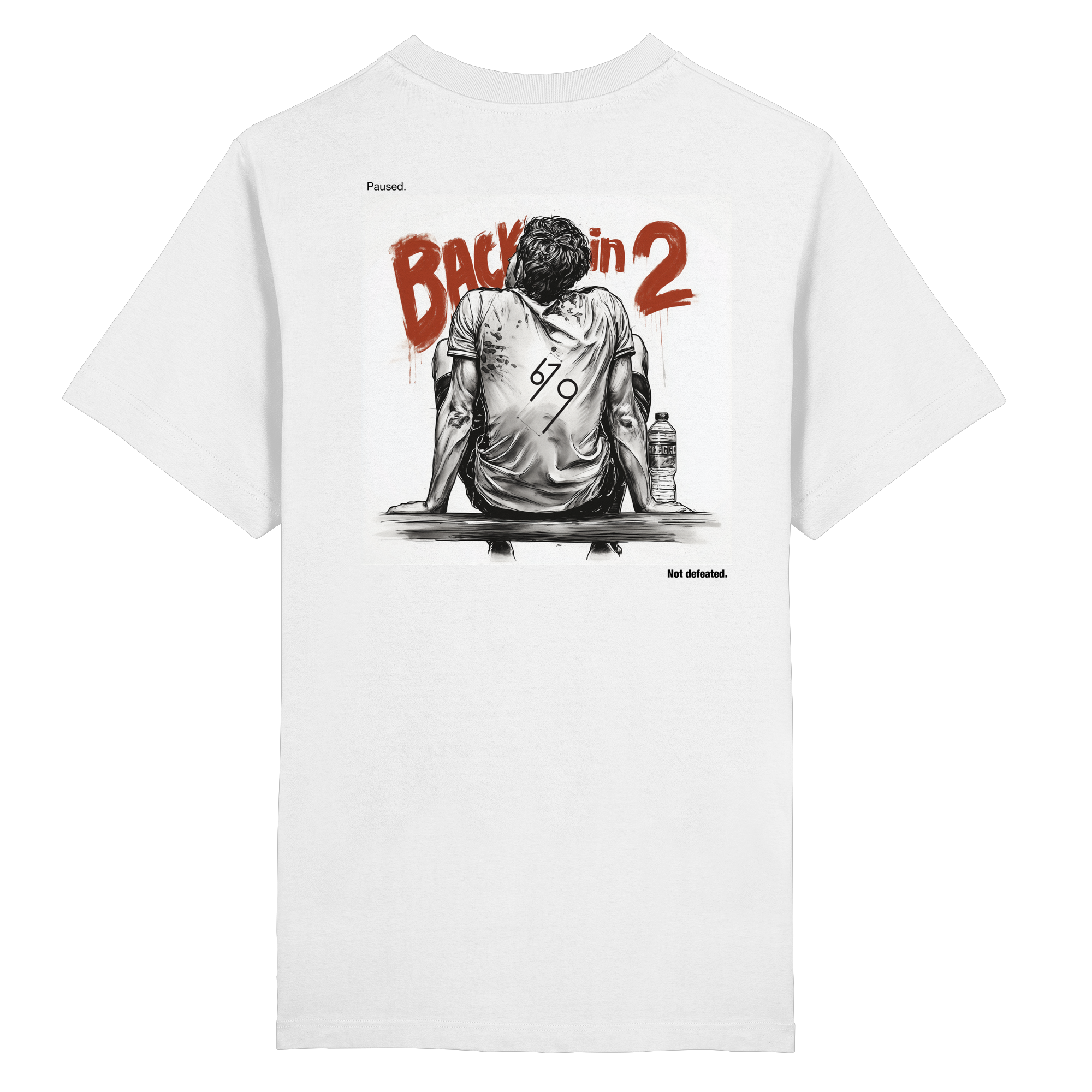 Back in 2 – Paused. Not Defeated. Male Version - Heavy Oversized Organic Shirt