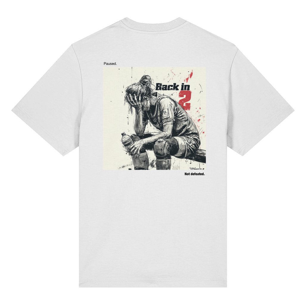 Back in 2 – Paused. Not Defeated. Female Version - Organic Heavy T-Shirt