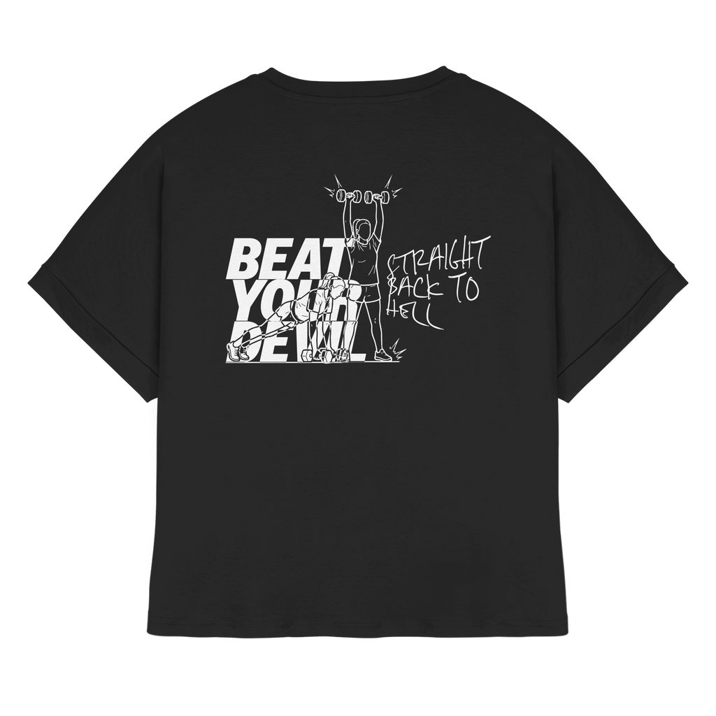 BEAT YOUR DEVIL – Pre-Season Edition - Womens Organic Rolled Sleeves T-Shirt