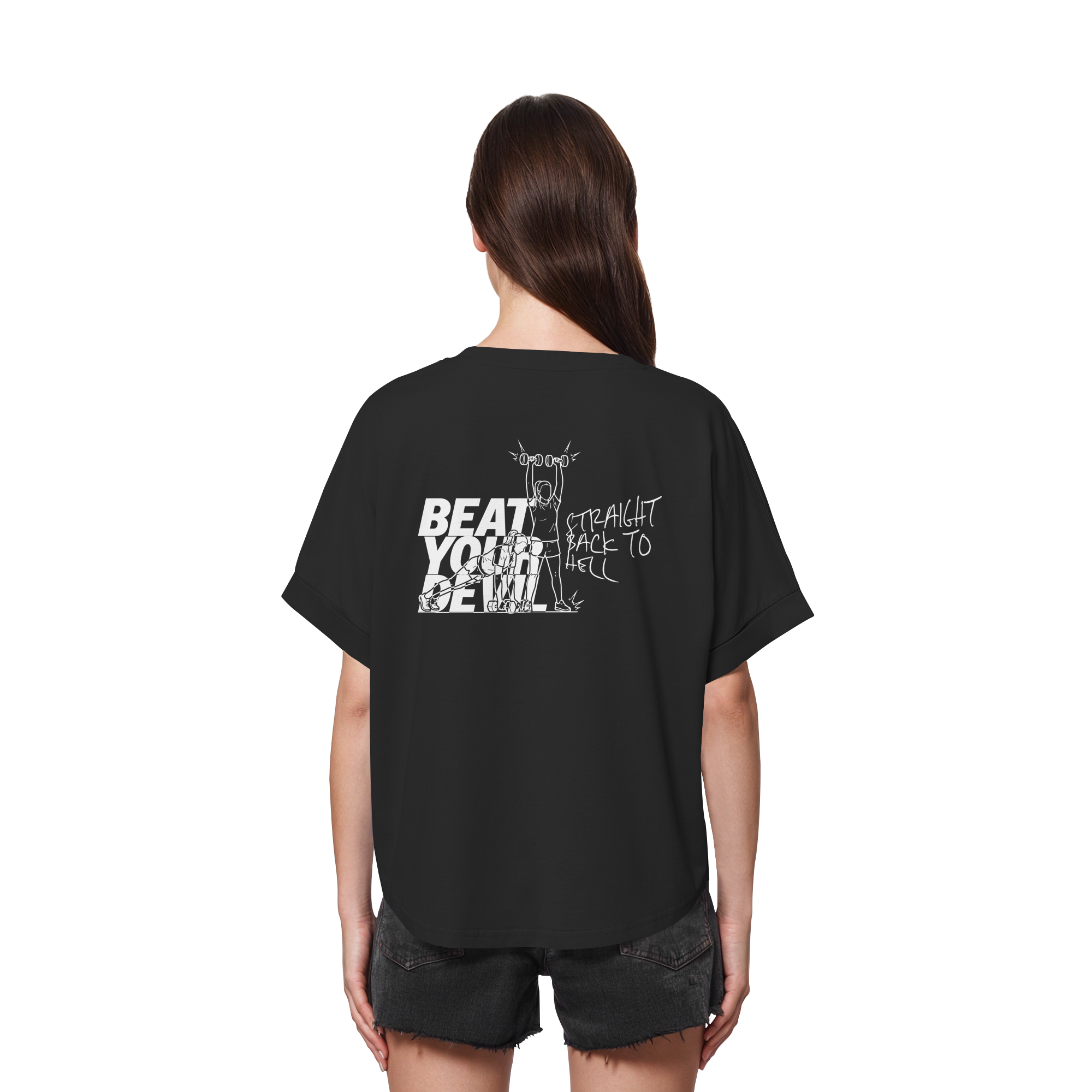 BEAT YOUR DEVIL – Pre-Season Edition - Womens Organic Rolled Sleeves T-Shirt