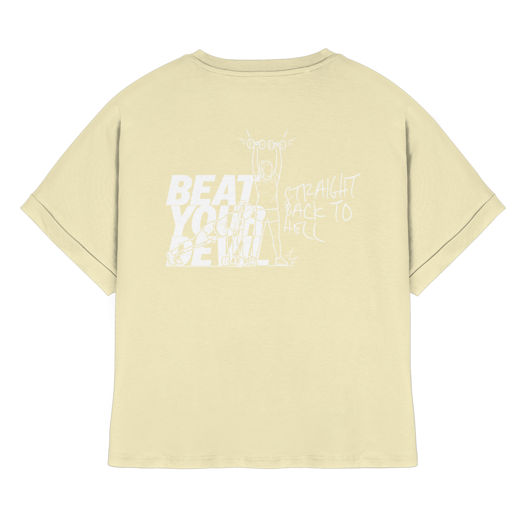 BEAT YOUR DEVIL – Pre-Season Edition - Womens Organic Rolled Sleeves T-Shirt