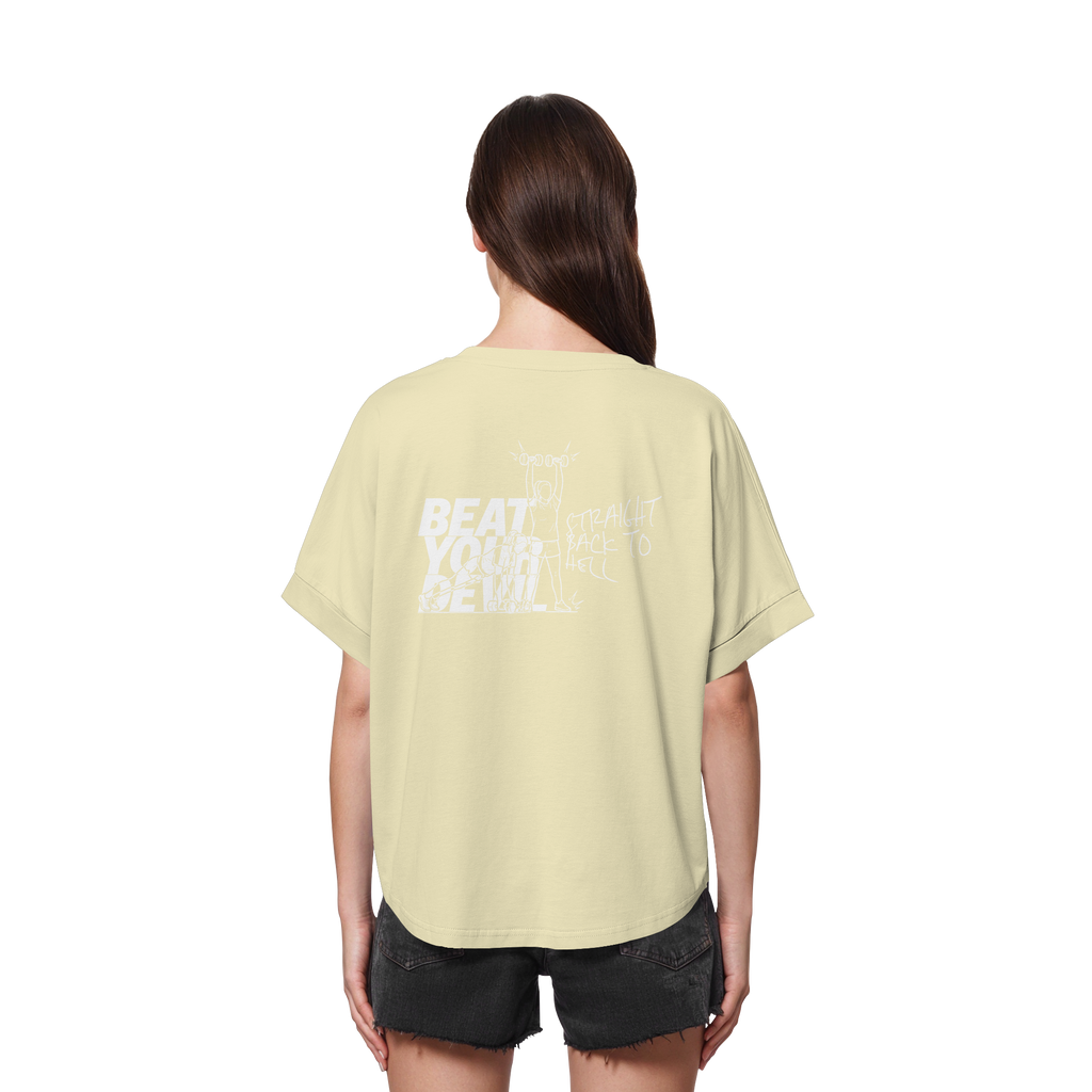 BEAT YOUR DEVIL – Pre-Season Edition - Womens Organic Rolled Sleeves T-Shirt