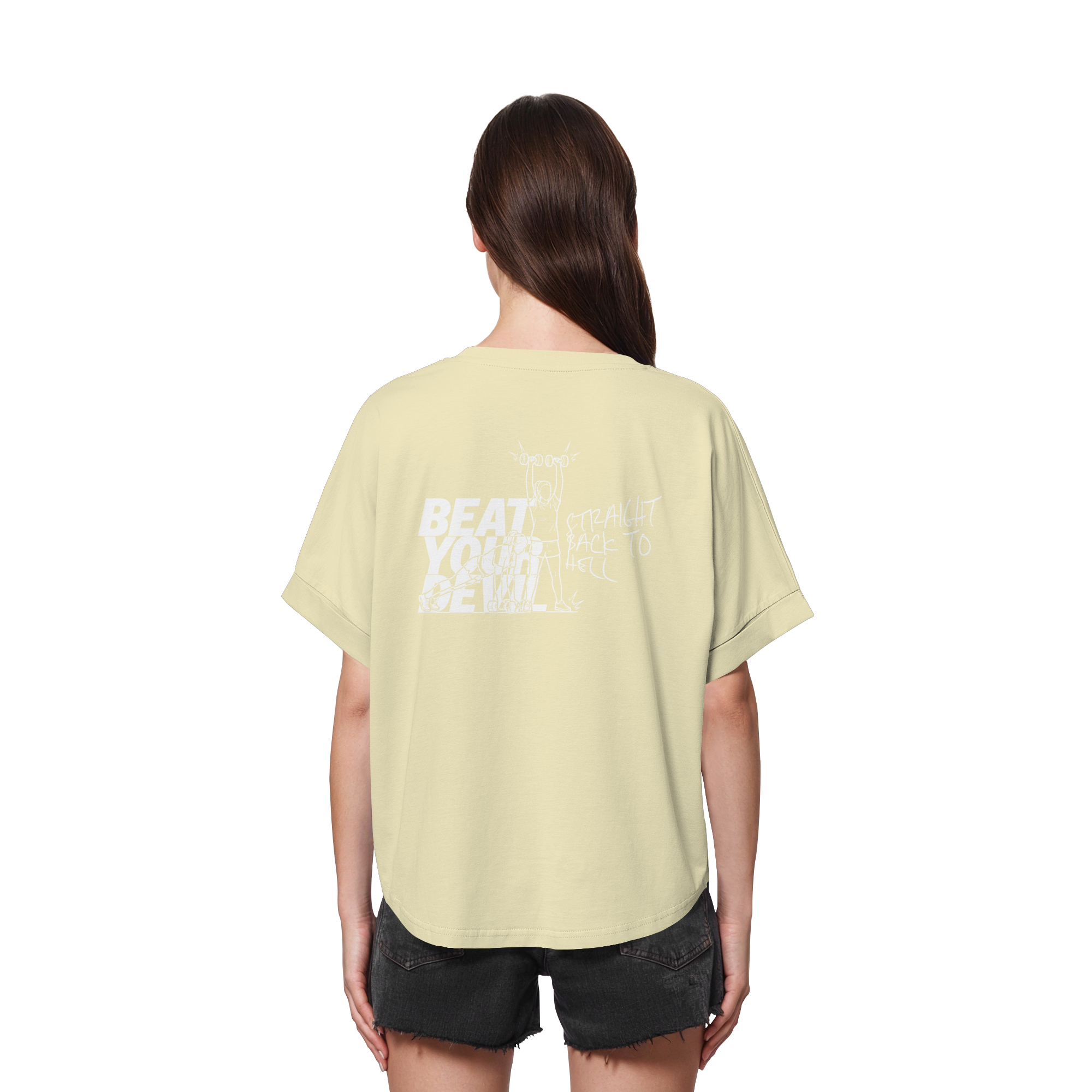 BEAT YOUR DEVIL – Pre-Season Edition - Womens Organic Rolled Sleeves T-Shirt