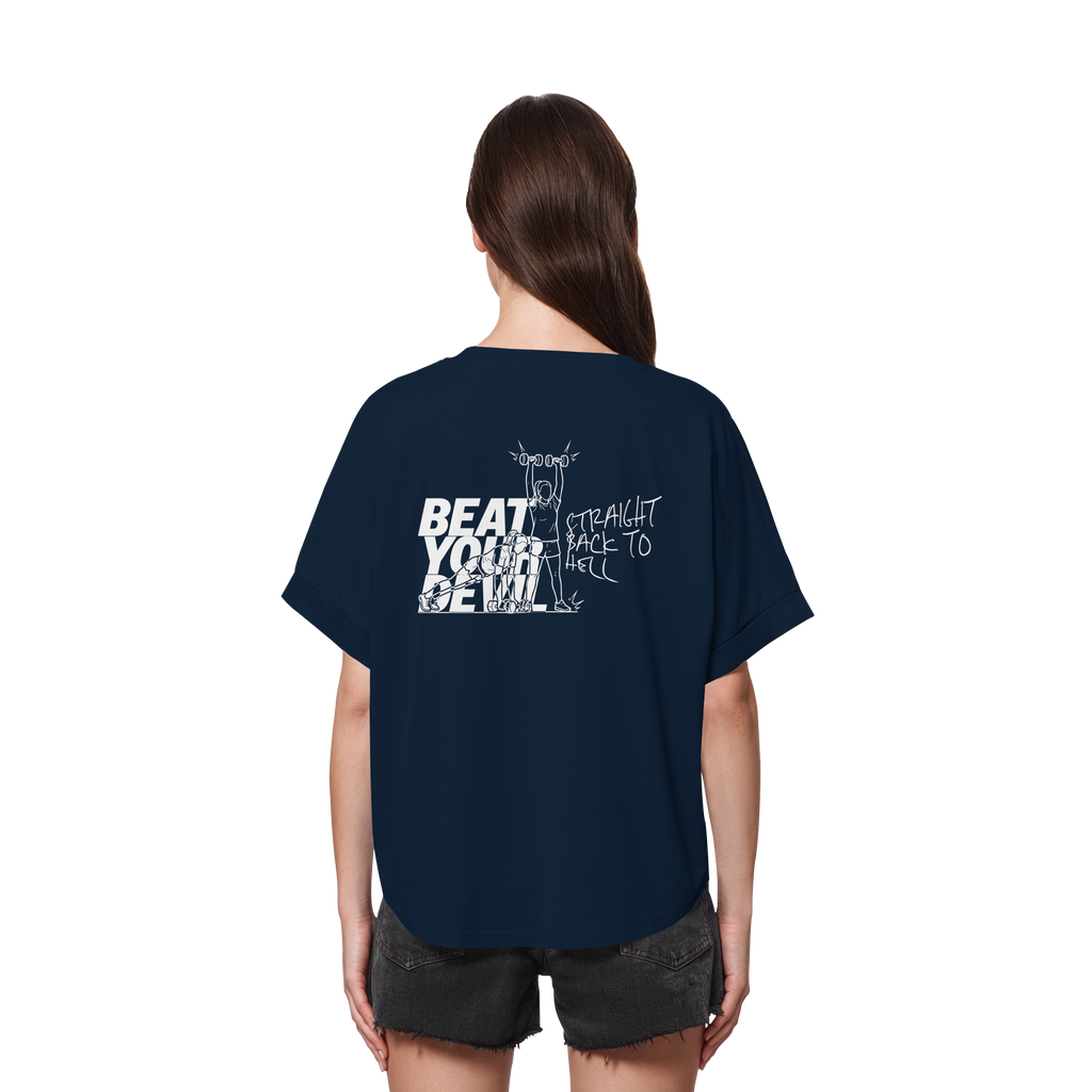 BEAT YOUR DEVIL – Pre-Season Edition - Womens Organic Rolled Sleeves T-Shirt