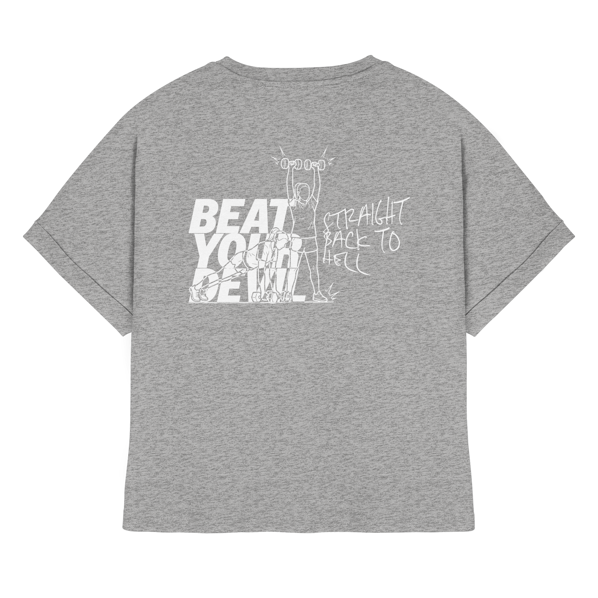 BEAT YOUR DEVIL – Pre-Season Edition - Womens Organic Rolled Sleeves T-Shirt