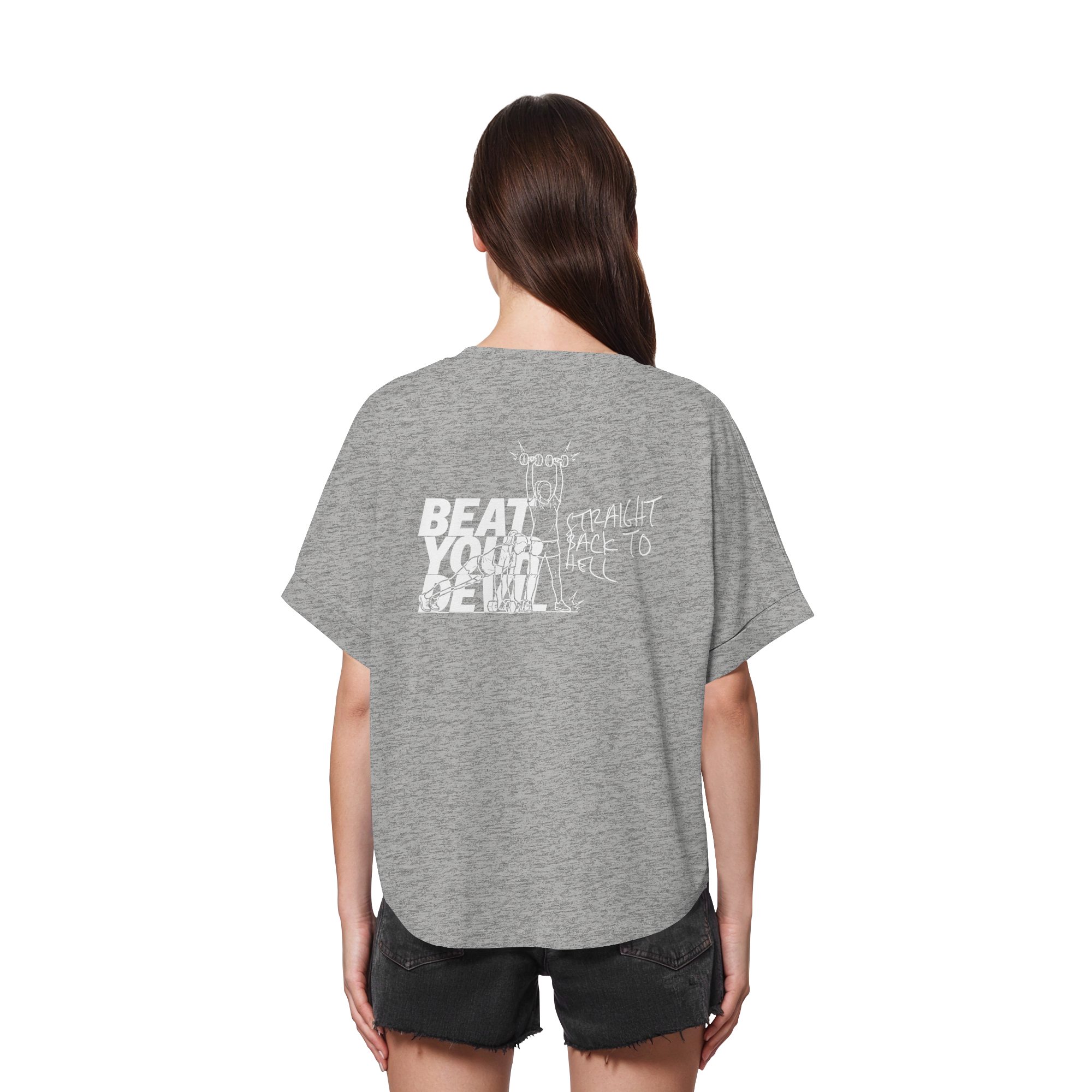BEAT YOUR DEVIL – Pre-Season Edition - Womens Organic Rolled Sleeves T-Shirt