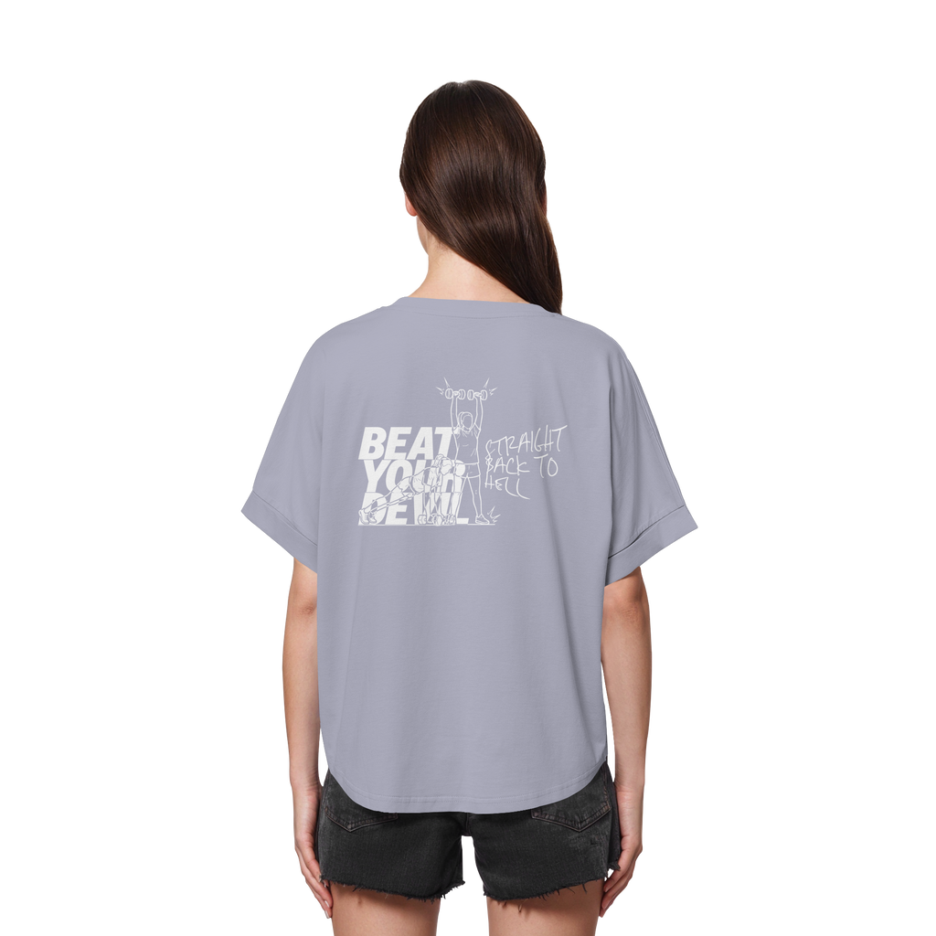 BEAT YOUR DEVIL – Pre-Season Edition - Womens Organic Rolled Sleeves T-Shirt